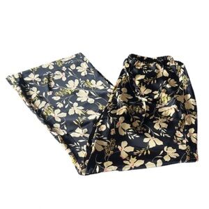 CAbi Black and Cream Floral Pants